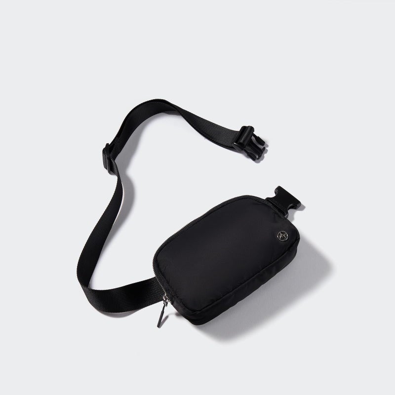 Pander Black Belt Bag with Adjustable Strap  Pander Nylon Mini Fanny Pack for Outdoors Workout Traveling Casual Running Cycling  1L - Image 2